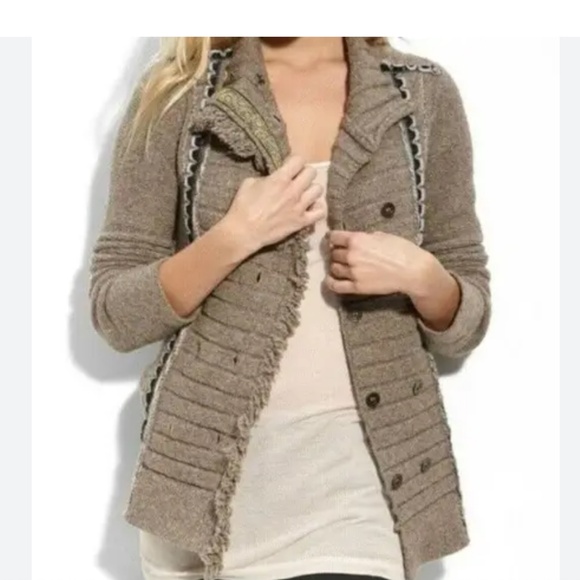 Free People Cuddle Bear Admiral Cardigan Sweater Women’s Size Small in Taupe - Picture 1 of 13